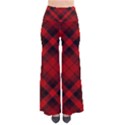 Red and Black Plaid Stripes So Vintage Palazzo Pants View1