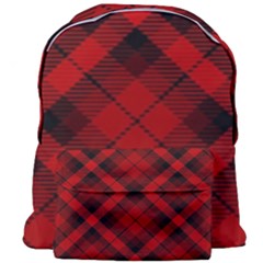 Red And Black Plaid Stripes Giant Full Print Backpack by SpinnyChairDesigns