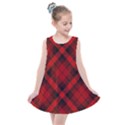 Red and Black Plaid Stripes Kids  Summer Dress View1