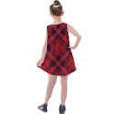 Red and Black Plaid Stripes Kids  Summer Dress View2