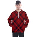 Red and Black Plaid Stripes Men s Half Zip Pullover View1