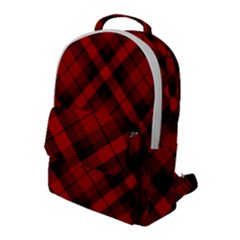 Red And Black Plaid Stripes Flap Pocket Backpack (large) by SpinnyChairDesigns