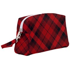 Red And Black Plaid Stripes Wristlet Pouch Bag (large) by SpinnyChairDesigns