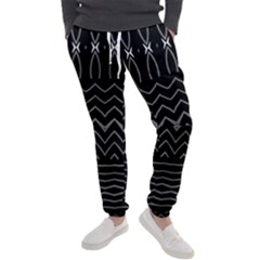 Black And White Minimalist Stripes  Men s Jogger Sweatpants by SpinnyChairDesigns