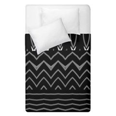 Black And White Minimalist Stripes  Duvet Cover Double Side (single Size) by SpinnyChairDesigns