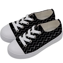 Black And White Minimalist Stripes  Kids  Low Top Canvas Sneakers by SpinnyChairDesigns