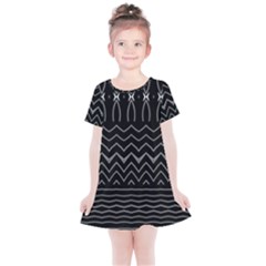 Black And White Minimalist Stripes  Kids  Simple Cotton Dress by SpinnyChairDesigns