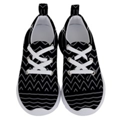 Black And White Minimalist Stripes  Running Shoes by SpinnyChairDesigns