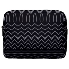 Black And White Minimalist Stripes  Make Up Pouch (large) by SpinnyChairDesigns