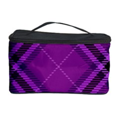 Purple And Black Plaid Cosmetic Storage by SpinnyChairDesigns