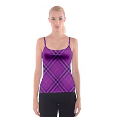 Purple And Black Plaid Spaghetti Strap Top by SpinnyChairDesigns