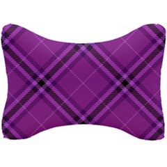 Purple And Black Plaid Seat Head Rest Cushion by SpinnyChairDesigns