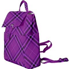 Purple And Black Plaid Buckle Everyday Backpack by SpinnyChairDesigns