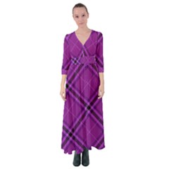 Purple And Black Plaid Button Up Maxi Dress by SpinnyChairDesigns