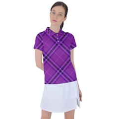 Purple And Black Plaid Women s Polo Tee