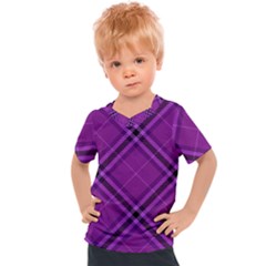 Purple And Black Plaid Kids  Sports Tee