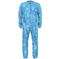 Light Blue Abstract Mosaic Art Color Onepiece Jumpsuit (men)  by SpinnyChairDesigns