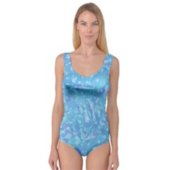 Light Blue Abstract Mosaic Art Color Princess Tank Leotard  by SpinnyChairDesigns