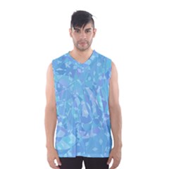 Light Blue Abstract Mosaic Art Color Men s Basketball Tank Top by SpinnyChairDesigns