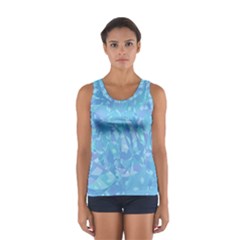 Light Blue Abstract Mosaic Art Color Sport Tank Top  by SpinnyChairDesigns