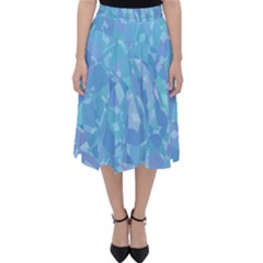 Light Blue Abstract Mosaic Art Color Classic Midi Skirt by SpinnyChairDesigns