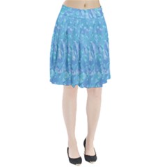 Light Blue Abstract Mosaic Art Color Pleated Skirt by SpinnyChairDesigns