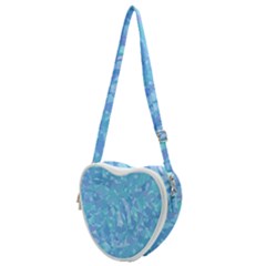 Light Blue Abstract Mosaic Art Color Heart Shoulder Bag