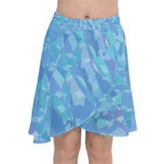 Light Blue Abstract Mosaic Art Color Chiffon Wrap Front Skirt by SpinnyChairDesigns