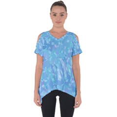 Light Blue Abstract Mosaic Art Color Cut Out Side Drop Tee by SpinnyChairDesigns