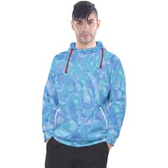 Light Blue Abstract Mosaic Art Color Men s Pullover Hoodie by SpinnyChairDesigns