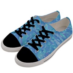 Light Blue Abstract Mosaic Art Color Men s Low Top Canvas Sneakers by SpinnyChairDesigns