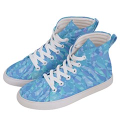 Light Blue Abstract Mosaic Art Color Men s Hi-top Skate Sneakers by SpinnyChairDesigns