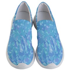 Light Blue Abstract Mosaic Art Color Women s Lightweight Slip Ons by SpinnyChairDesigns