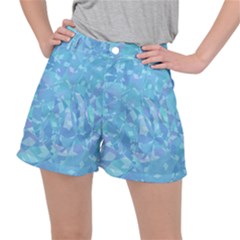 Light Blue Abstract Mosaic Art Color Ripstop Shorts by SpinnyChairDesigns