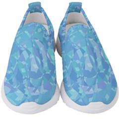 Light Blue Abstract Mosaic Art Color Kids  Slip On Sneakers by SpinnyChairDesigns