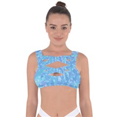 Light Blue Abstract Mosaic Art Color Bandaged Up Bikini Top by SpinnyChairDesigns