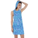 Light Blue Abstract Mosaic Art Color Racer Back Hoodie Dress View1