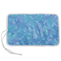 Light Blue Abstract Mosaic Art Color Pen Storage Case (m)