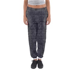 Matte Charcoal Black Color  Women s Jogger Sweatpants by SpinnyChairDesigns