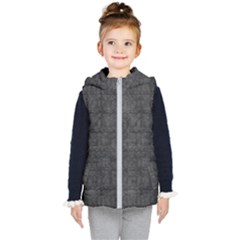 Matte Charcoal Black Color  Kids  Hooded Puffer Vest by SpinnyChairDesigns