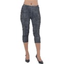 Matte Charcoal Black Color  Lightweight Velour Capri Leggings  View1