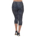 Matte Charcoal Black Color  Lightweight Velour Capri Leggings  View2