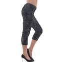 Matte Charcoal Black Color  Lightweight Velour Capri Leggings  View4