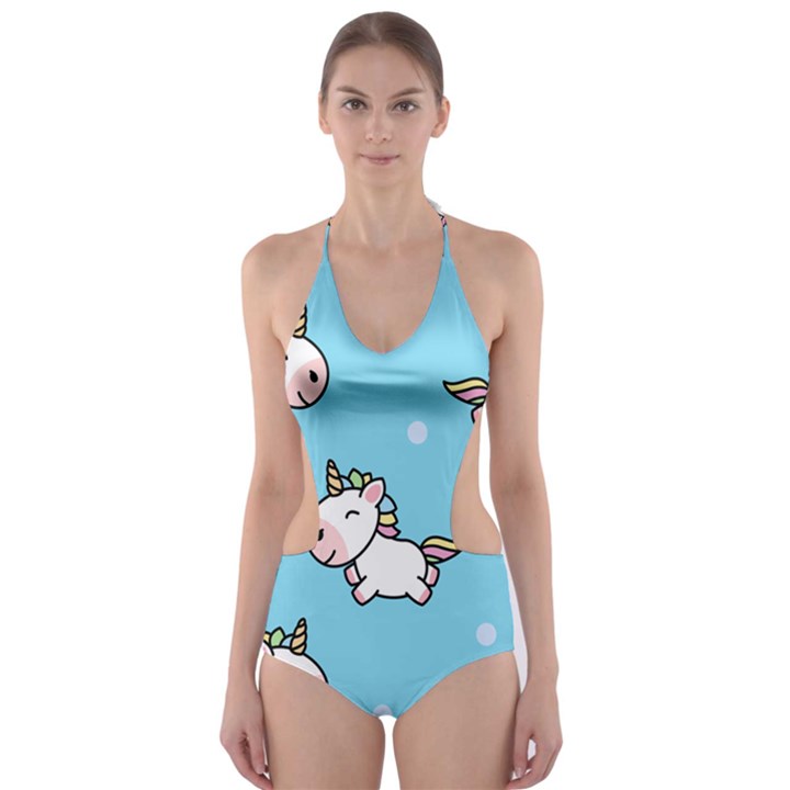 Unicorns  Cut-Out One Piece Swimsuit