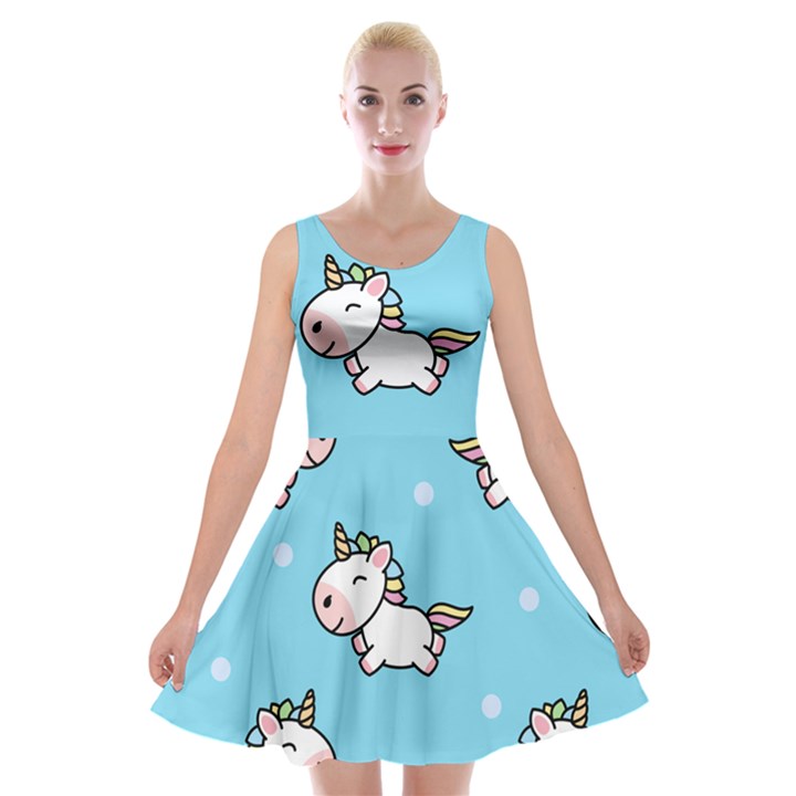 Unicorns  Velvet Skater Dress