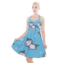 Unicorns  Halter Party Swing Dress  by Sobalvarro