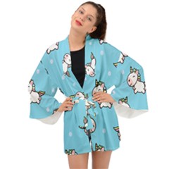 Unicorns  Long Sleeve Kimono by Sobalvarro