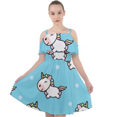 Unicorns  Cut Out Shoulders Chiffon Dress by Sobalvarro