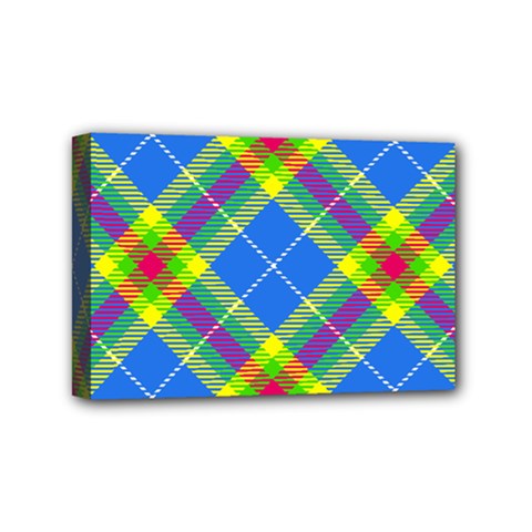 Clown Costume Plaid Striped Mini Canvas 6  X 4  (stretched) by SpinnyChairDesigns