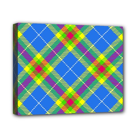 Clown Costume Plaid Striped Canvas 10  X 8  (stretched) by SpinnyChairDesigns